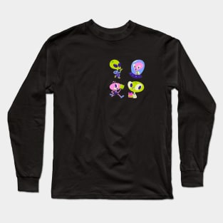 Retro cartoon alien Long Sleeve T-Shirt